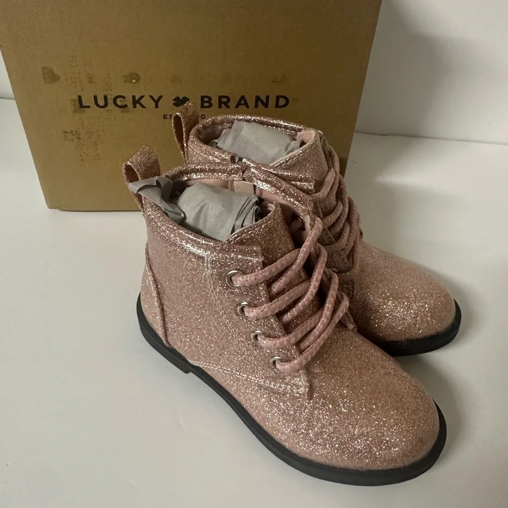 Lucky Brand Kristen Shimmering Rose Gold Boots Size 9
